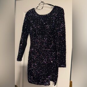 Sequin Long Sleeve Dress